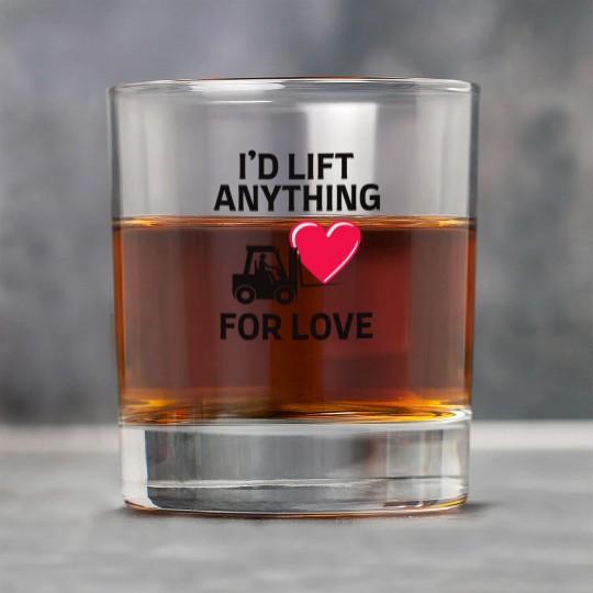 Valentines day Forklift Operator Funny Saying Rock Glasses