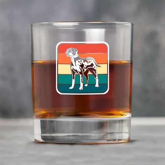 Retro Colorful Louisiana Catahoula Leopard Dog Rock Glasses