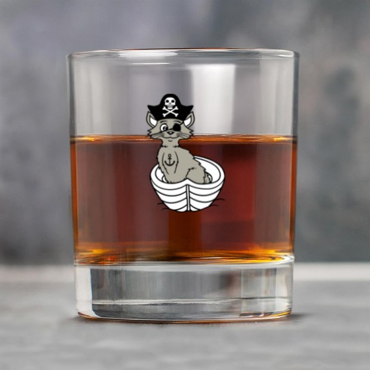 Pirate Cat Buccaneer Eye Patch Hat Rowing Boat Fun Rock Glasses