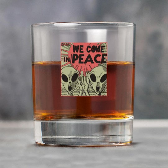 Vintage Alien Invasion in Peace Rock Glasses