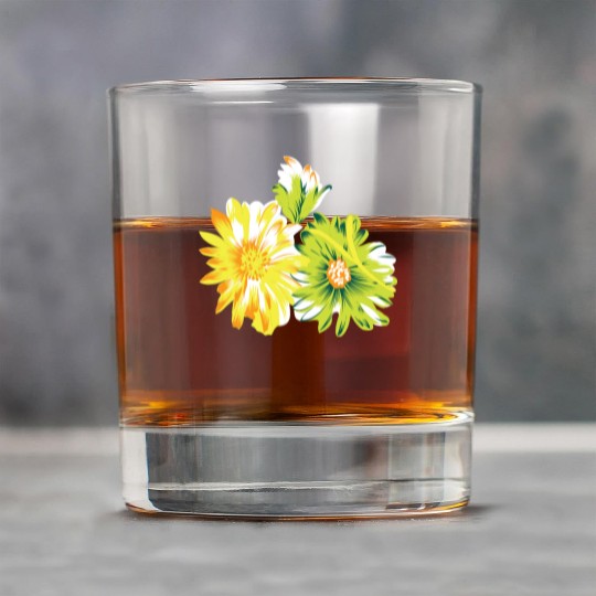 Vibrant Tropical Flower Pattern Rock Glasses