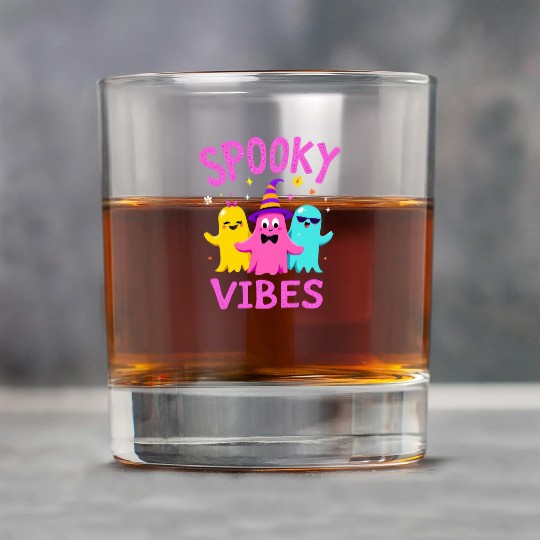 Spooky Vibes Halloween Ghost Party Fun Rock Glasses