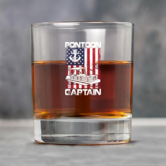 Pontoon Captain Patriotic 4th of July Family Rock Glasses