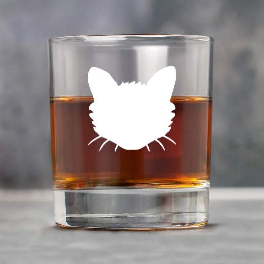 Cat Face Silhouette Kitten Head Outline Outline Rock Glasses