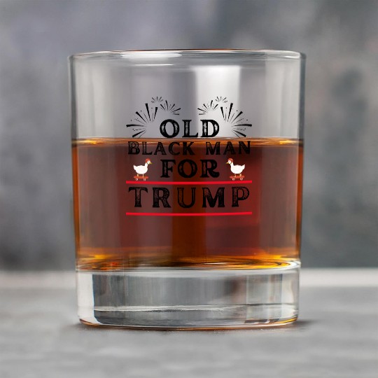 Old Black Man For Trump, US 2024 Election Design Rock Glasses
