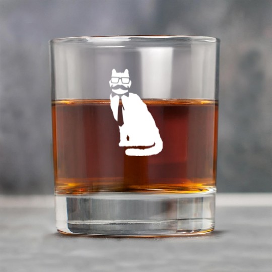 Nerd Cat Horn-rimmed Glasses Geek Smart Kitten Fun Rock Glasses