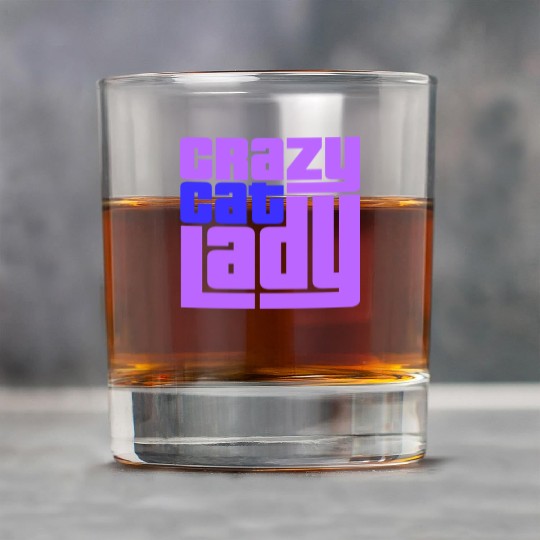 Crazy Cat Lady Text Love Saying Quote Weird Woman Rock Glasses