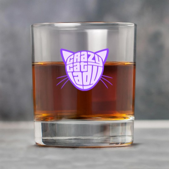 Crazy Cat Lady Text Love Saying Quote Weird Woman Rock Glasses