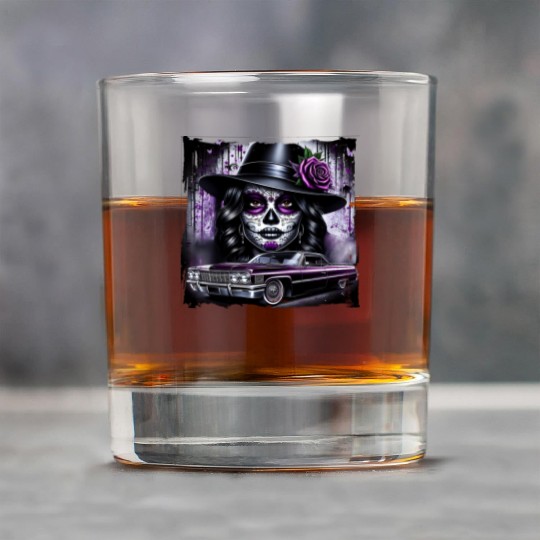 lowrider catrina Sugar skull Rock Glasses