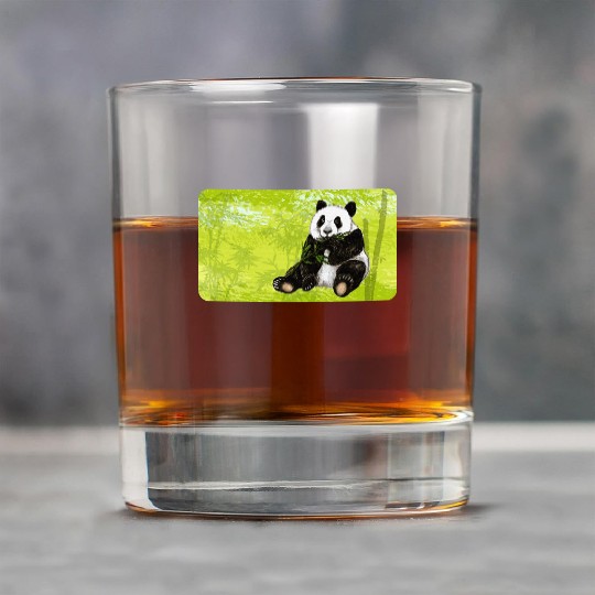 Cute panda bear with bamboo - design for kids Rock Glasses