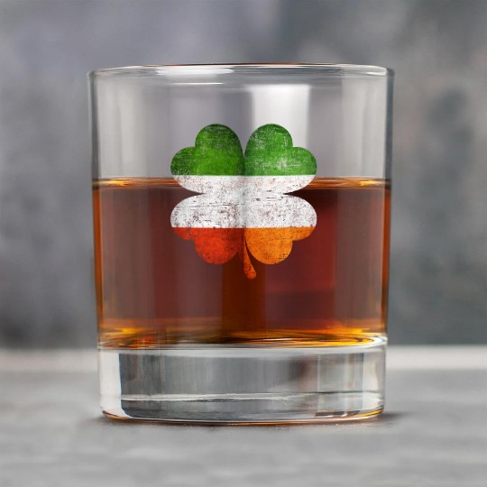 Italian Irish Shamrock Italy Ireland Flag Rock Glasses
