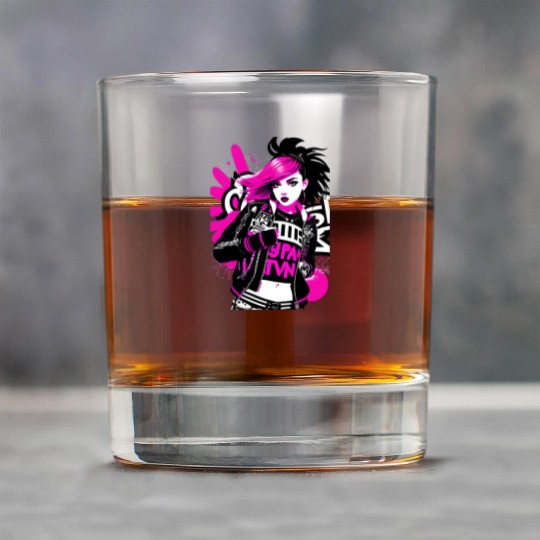 Urban Punk Street Art with Neon Pink Accents Rock Glasses