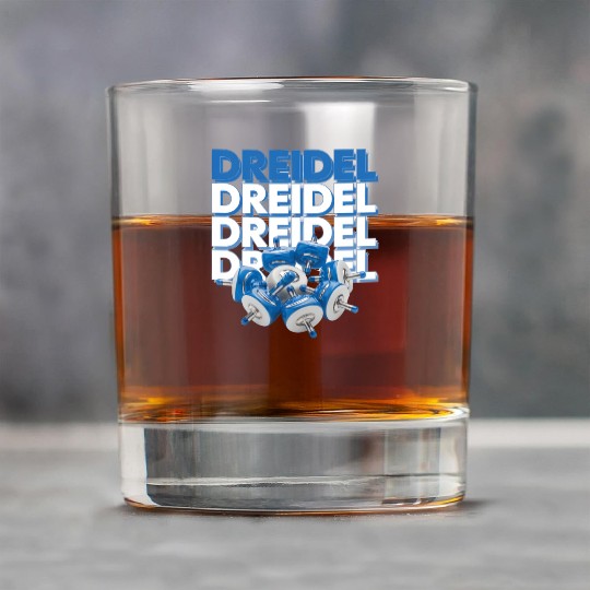 Spinning Dreidels Hanukkah Fun Rock Glasses