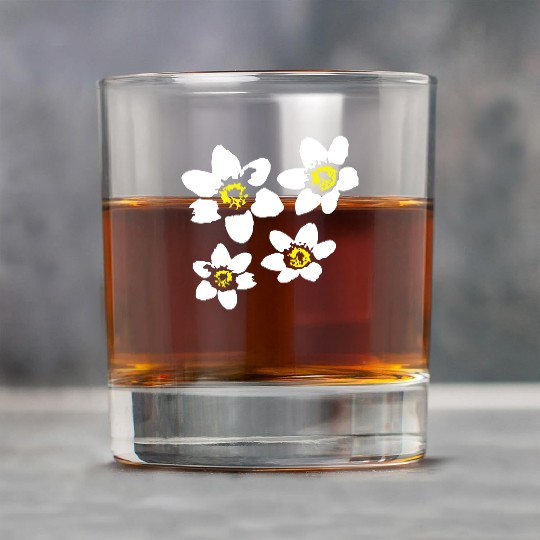 Beautiful White Daisies Flowers Spring Summer Fun Rock Glasses