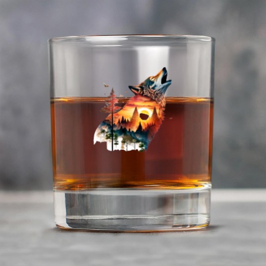 Vintage Wolf Moon Graphic Rock Glasses – Retro 90s