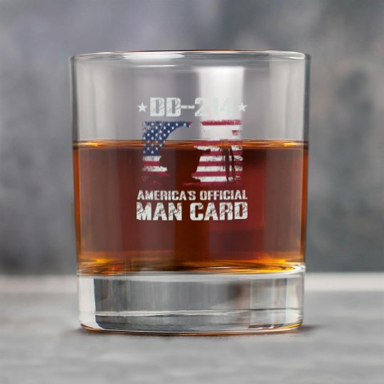 DD-214 America's Official Man Card Veteran Pride Rock Glasses
