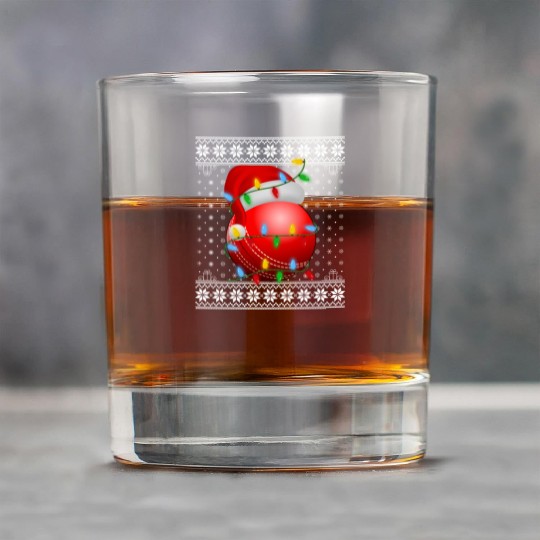 Cricket Ball Christmas Rock Glasses