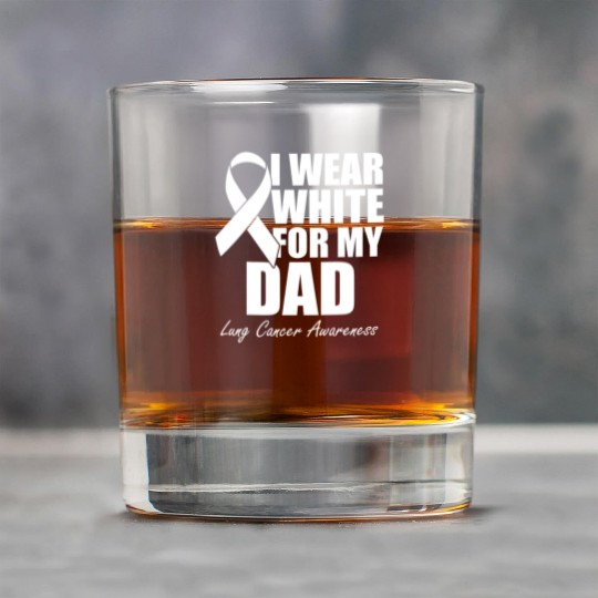 I Wear White For My Dad Lung Cancer Rock Glasses
