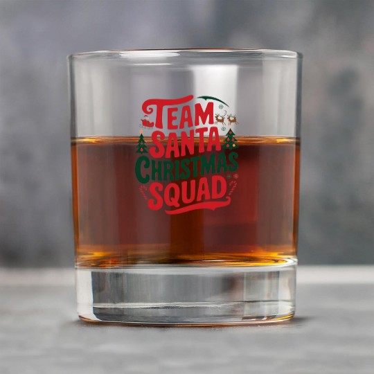 Team Santa Christmas Squad Festive Holiday party Rock Glasses