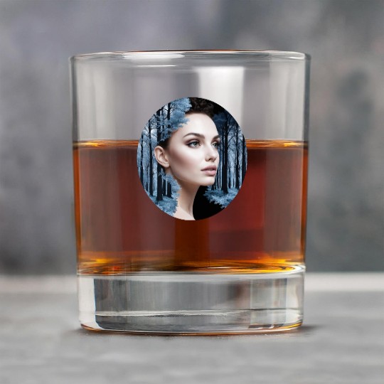 Beautiful woman combined with a forest scene Rock Glasses