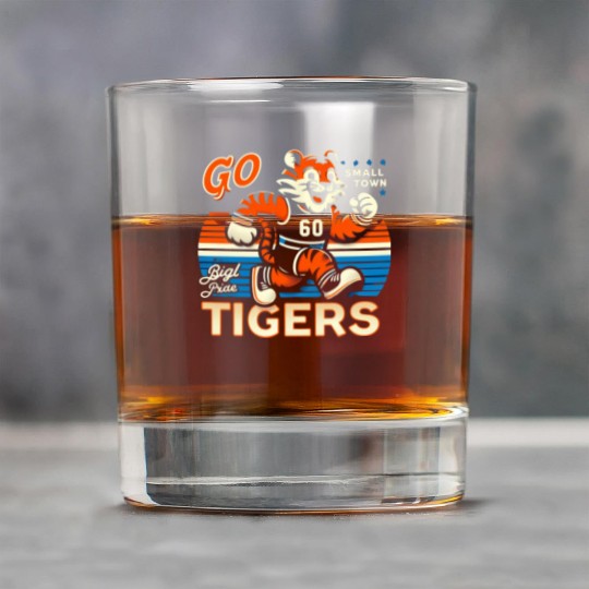 Small Town, Big Pride: Go Tigers! Rock Glasses