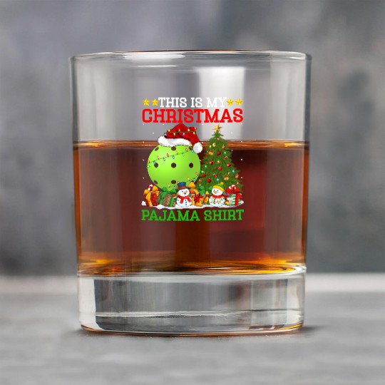 Pickleball Christmas Tree Lights Rock Glasses