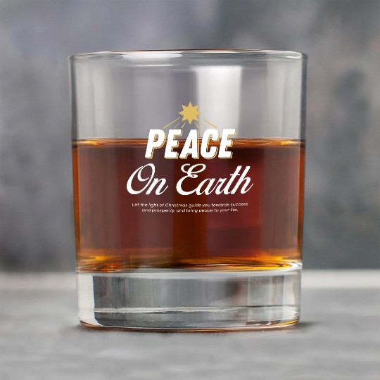 PEACE ON EARTH Design Chirstmas Rock Glasses