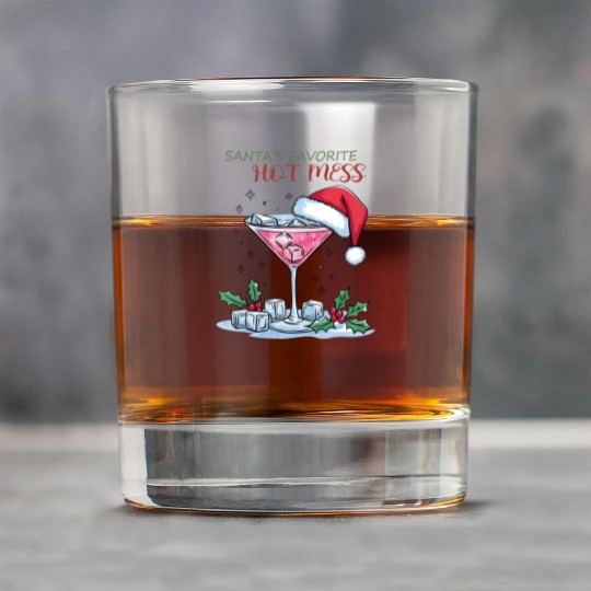 Santa Favorite Hot Mess, Merry Christmas Rock Glasses