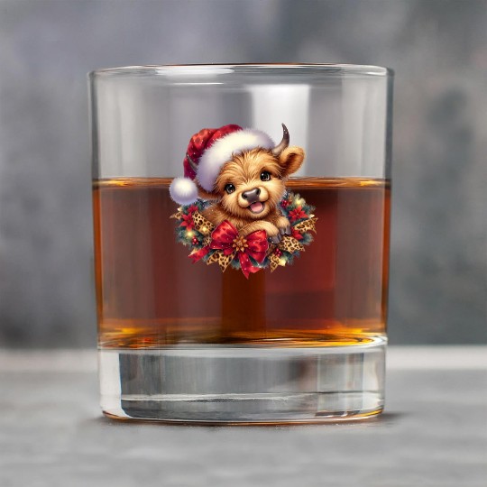 Christmas Merry Christmas For Gift Highland Cow Rock Glasses