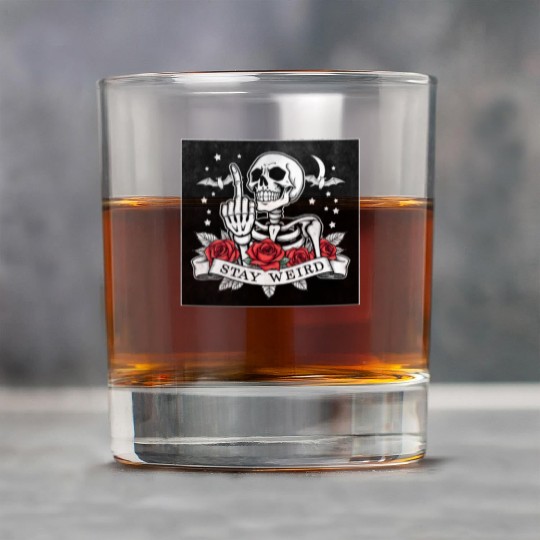 Stay weird skeleton middle finger Rock Glasses