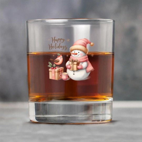 Happy Holidays, Merry Christmas Rock Glasses