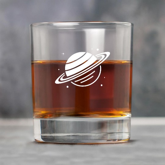 Minimalistic Saturn Planet Space Vector path34 Rock Glasses