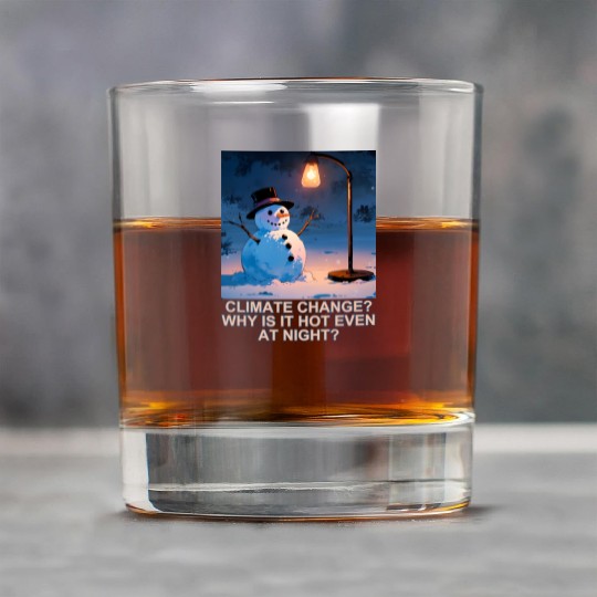 Frosty Snowman Under Street Lights Christmas Rock Glasses