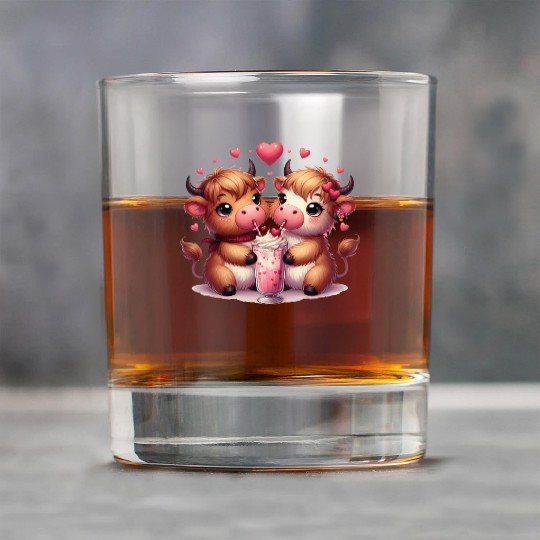 Cute Cartoon Valentines Highland Cow Rock Glasses
