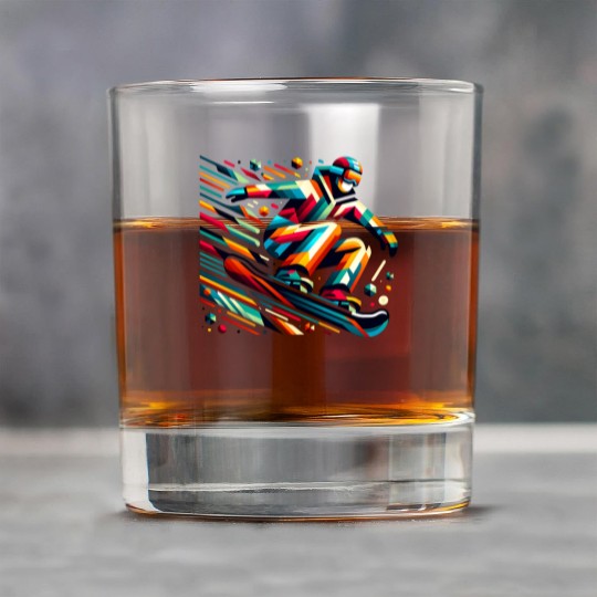 Colorful Geometric Snowboarding Adventure Rock Glasses