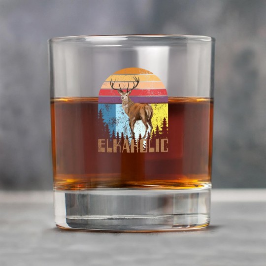 Elk Hunting Elkaholic Hunters Rock Glasses