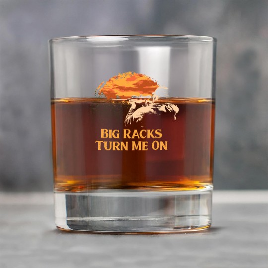 Big Racks Turn Me On Hunting Deer Hunter Elk Funny Rock Glasses