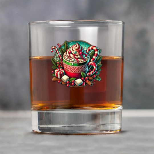 Festive Hot Cocoa Christmas Delight Rock Glasses