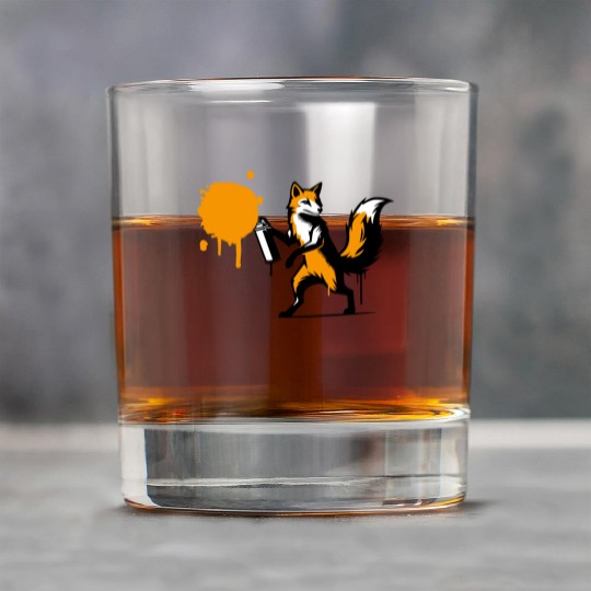Graffiti Fox in Creative Stencil Style Rock Glasses