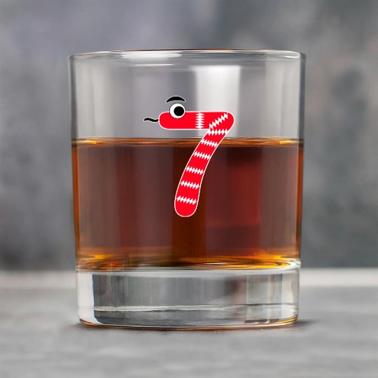 Playful Red Number Seven Graphic Rock Glasses