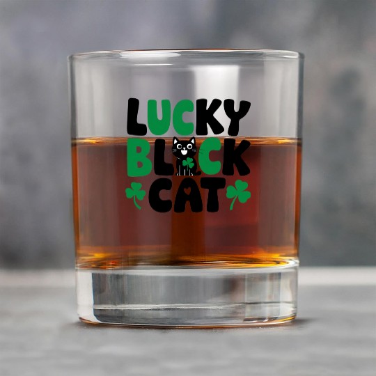 Black Cat Lover Designs Rock Glasses