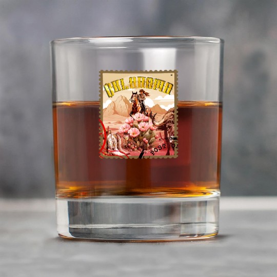 Oklahoma Cowgirl Stamp Rock Glasses