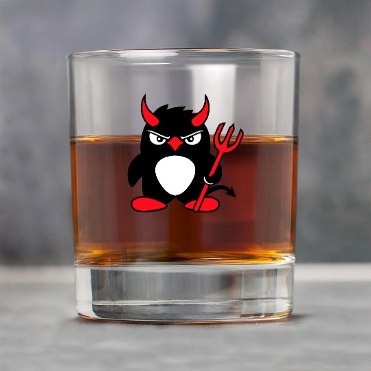 Penguin Devil Horns Trident Hell Evil Cool Satan Rock Glasses