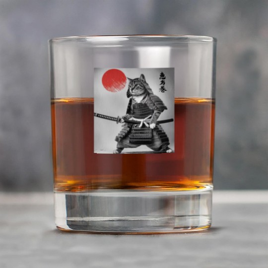 Kawaii Japanese Samurai Cat Vintage Japanese Cat Rock Glasses