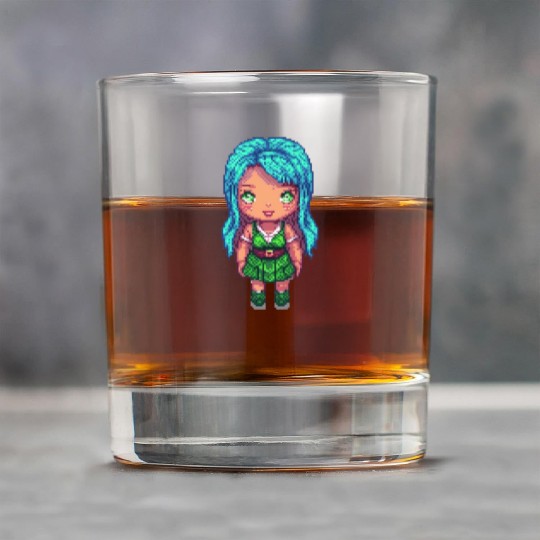 Mystic Emerald Sprite - Pixel Art Design Rock Glasses