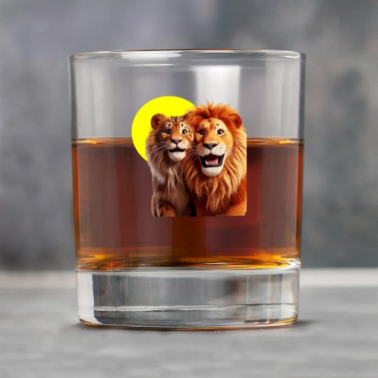 Perfect match Happy Lion Family Cartoon Rock Glasses