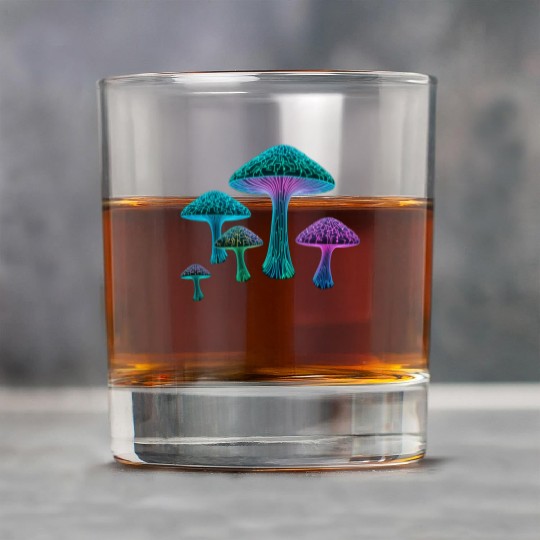 Psychedelic Neon Fungi Glow Rock Glasses
