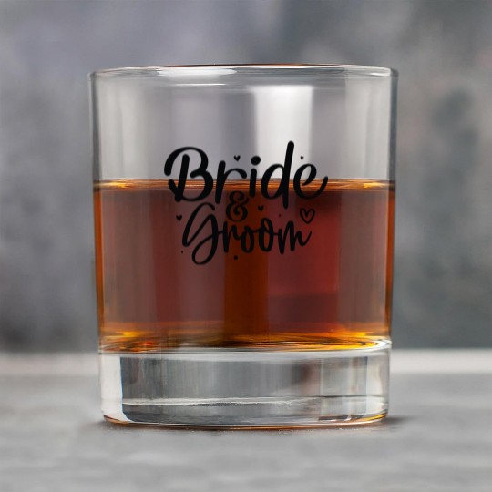 Bride and Groom Elegant Wedding Rock Glasses