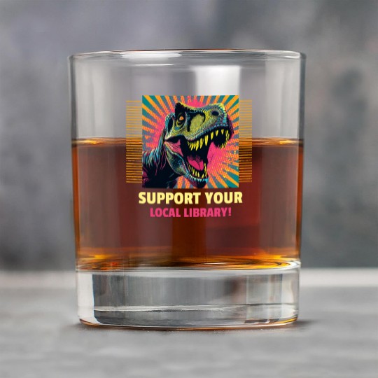 Support Your Local Library Rock Glasses