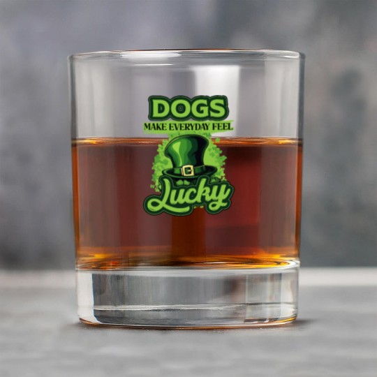 St Patricks Day Dogs Make Everyday Feel Lucky Rock Glasses
